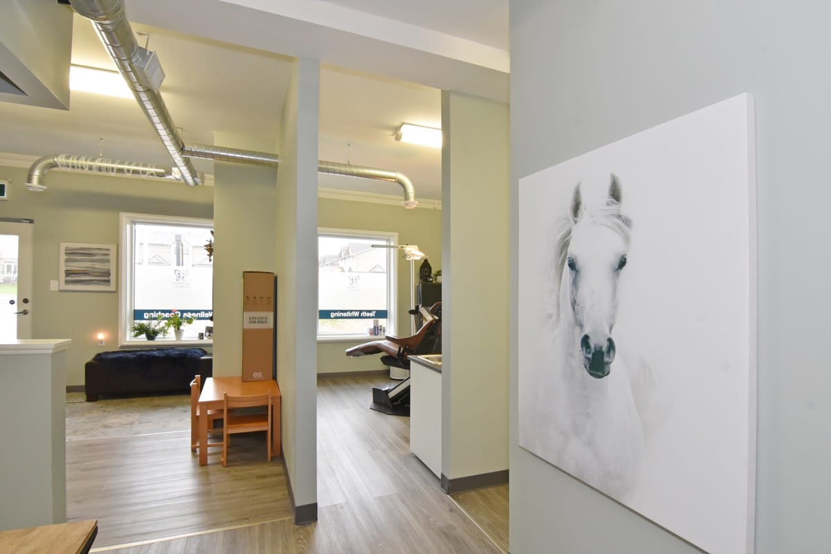 View of hallway showing dental hygienist treatment room